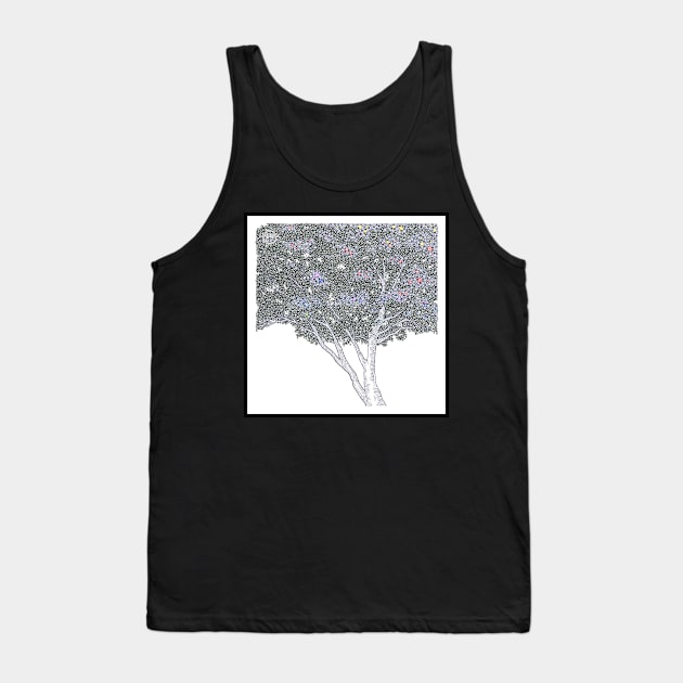 Black Tree Circle Design Tank Top by pbdotman